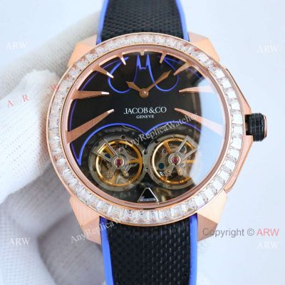 2025 New Jacob and Co Gotham City Tourbillon Rose Gold Watch with Diamonds
